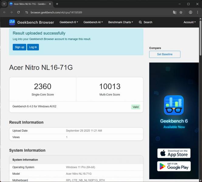 Acer NITRO Lite NL-16-71G-56P7-7