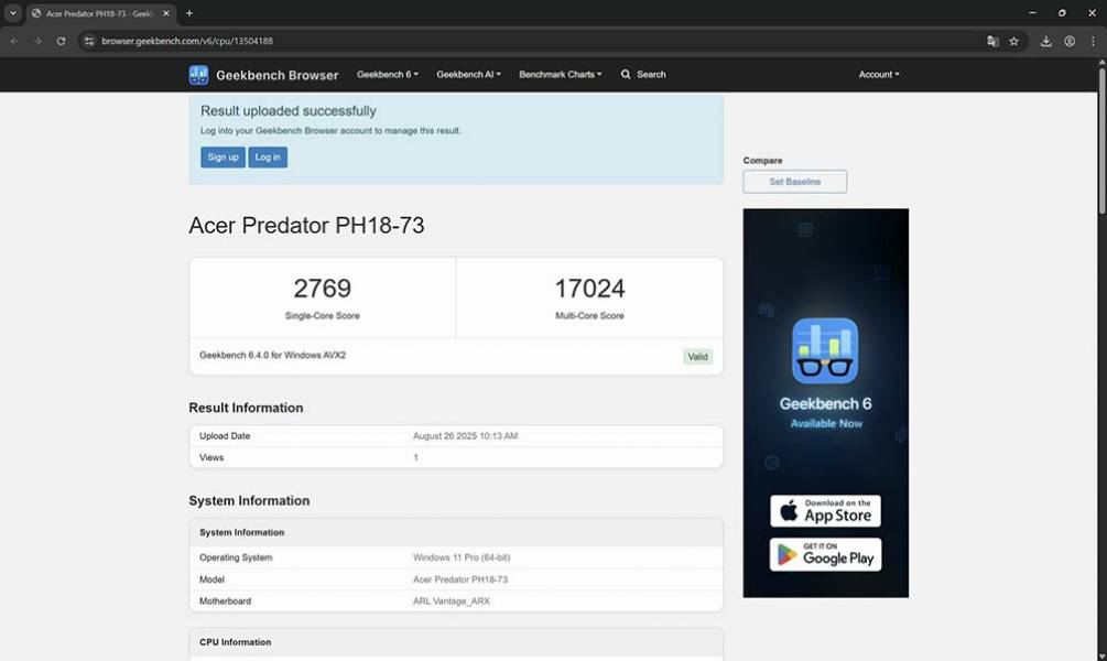 Acer Predator Helios 18 AI-7