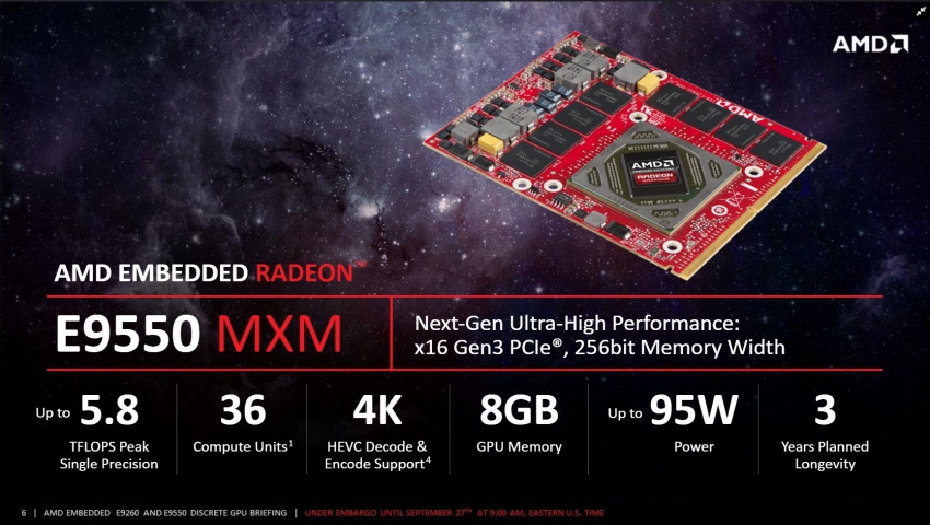 AMD Embedded Radeon E9260 E9550