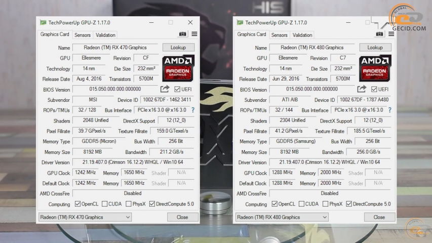 AMD Radeon RX 480 vs RX 470