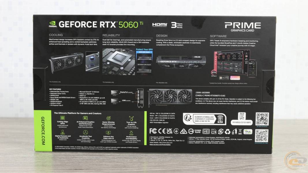 ASUS PRIME GeForce RTX 5060 Ti 16GB GDDR7 OC