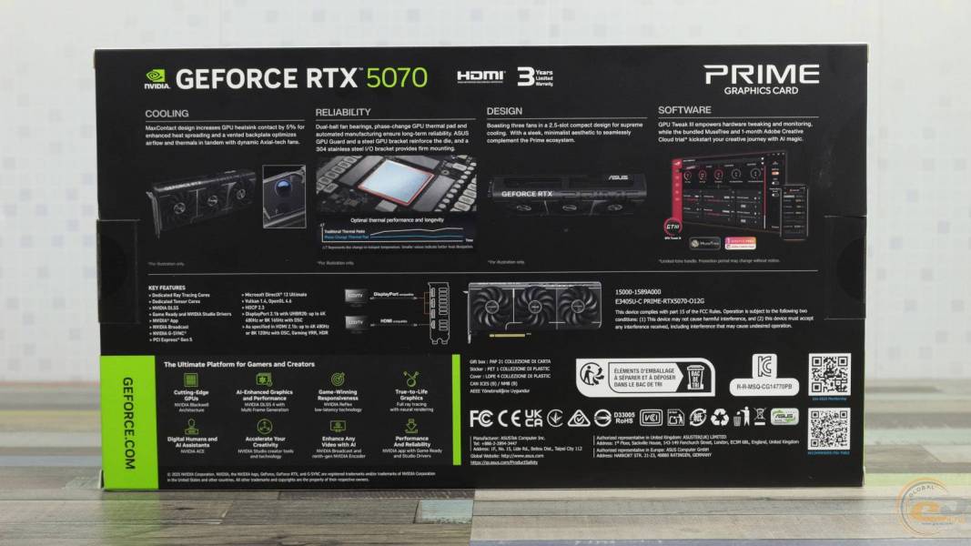 ASUS PRIME GeForce RTX 5070 12GB GDDR7 OC-1