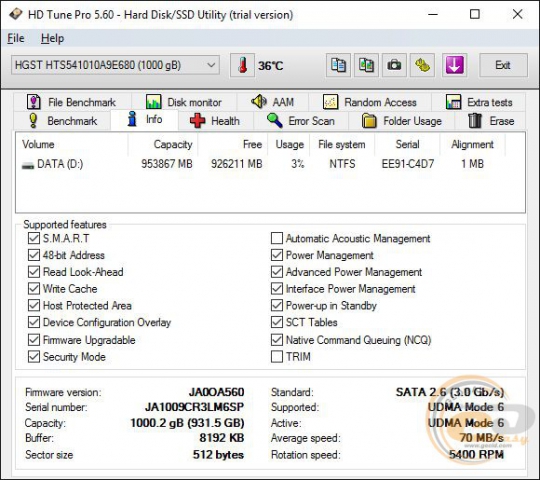 ASUS ROG GL552VW hdd