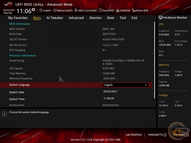 ASUS ROG STRIX B560-A GAMING WIFI