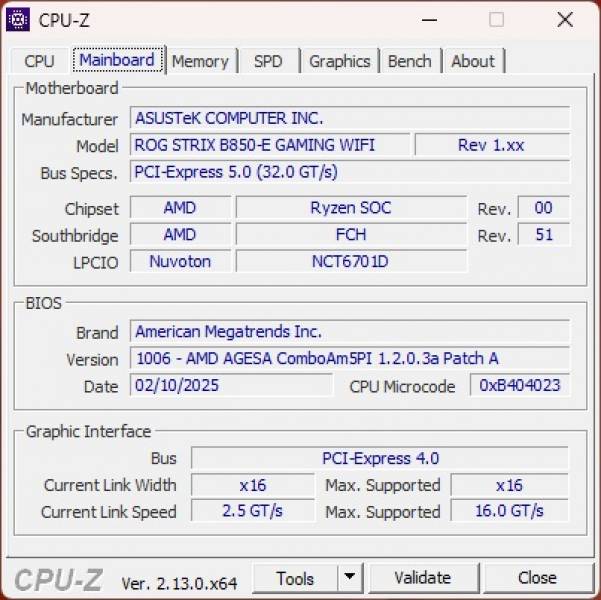 ASUS ROG STRIX B850-E GAMING WIFI-5