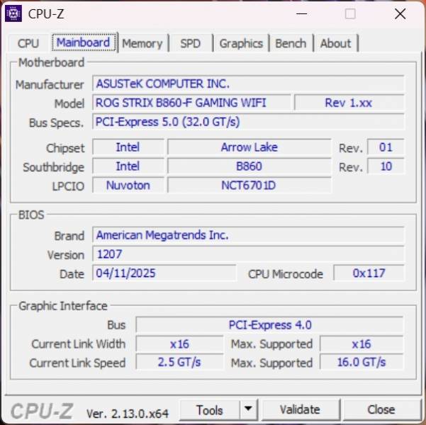 ASUS ROG STRIX B860-F GAMING WIFI-6