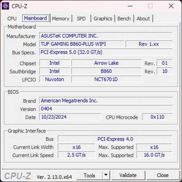 ASUS TUF GAMING B860-PLUS WIFI-6
