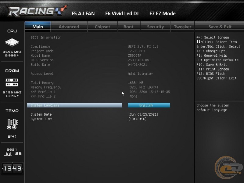 BIOSTAR Racing Z590GTA