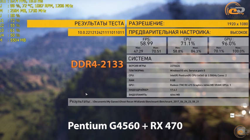 DDR4-2400 vs DDR4-2133