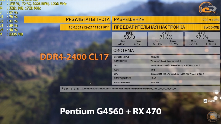 DDR4-2400 vs DDR4-2133