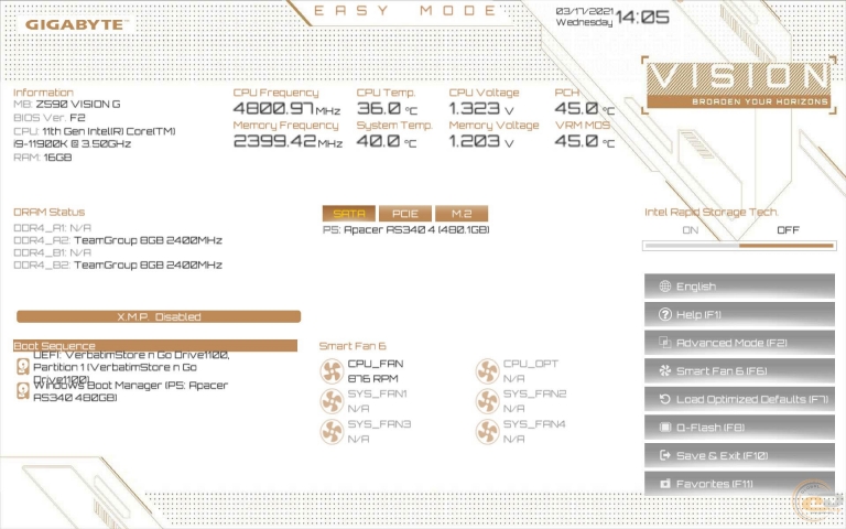 GIGABYTE Z590 VISION G