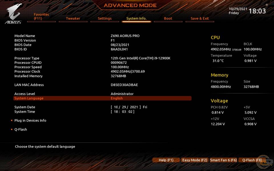 GIGABYTE Z690 AORUS PRO