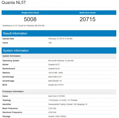 Intel Core i7-8750H