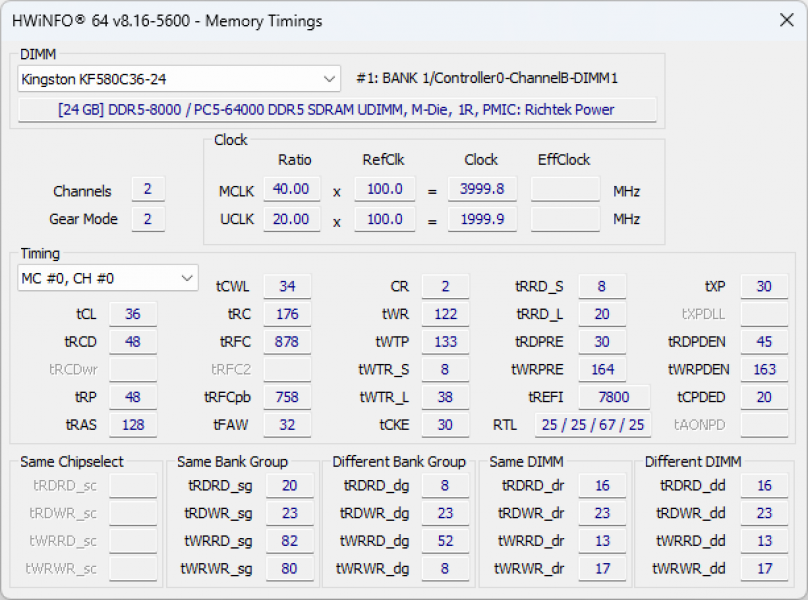 KINGSTON FURY RENEGADE DDR5 RGB 8400-3