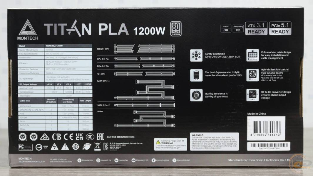 MONTECH TITAN PLA 1200W-1