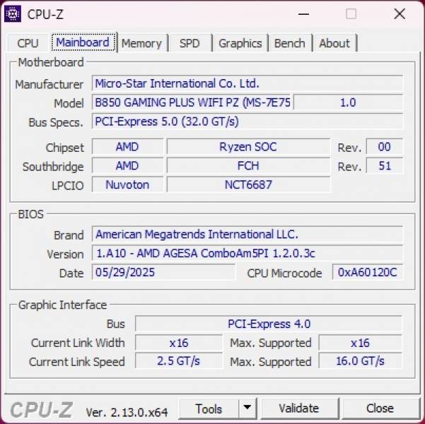 MSI B850 GAMING PLUS WIFI PZ-5