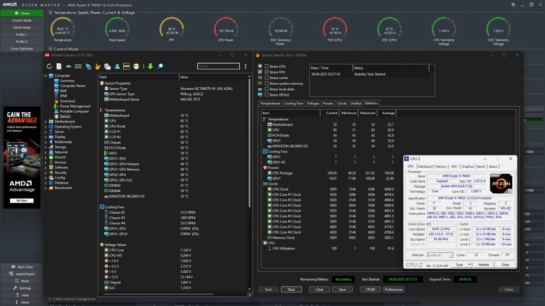 MSI B850 GAMING PLUS WIFI PZ-7