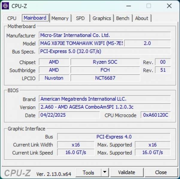MSI MAG X870E TOMAHAWK WIFI-4