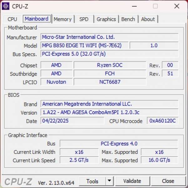 MSI MPG B850 EDGE TI WIFI-5