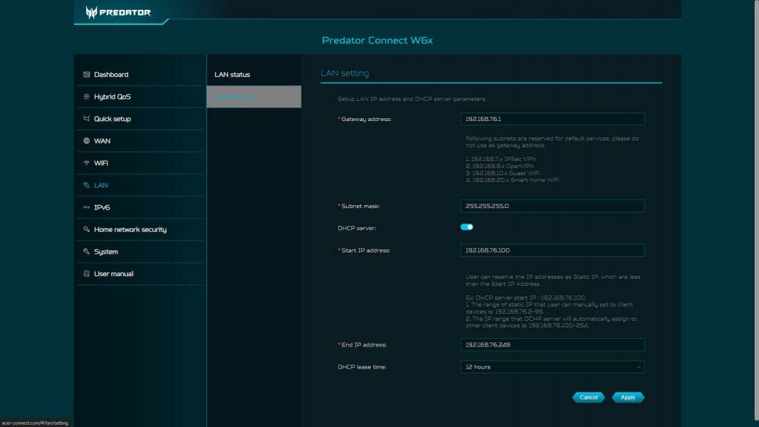 Predator Connect W6x-4
