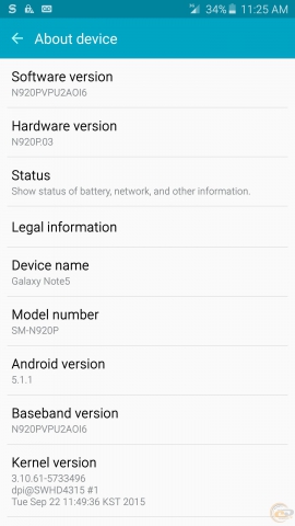 Samsung Galaxy Note5 os