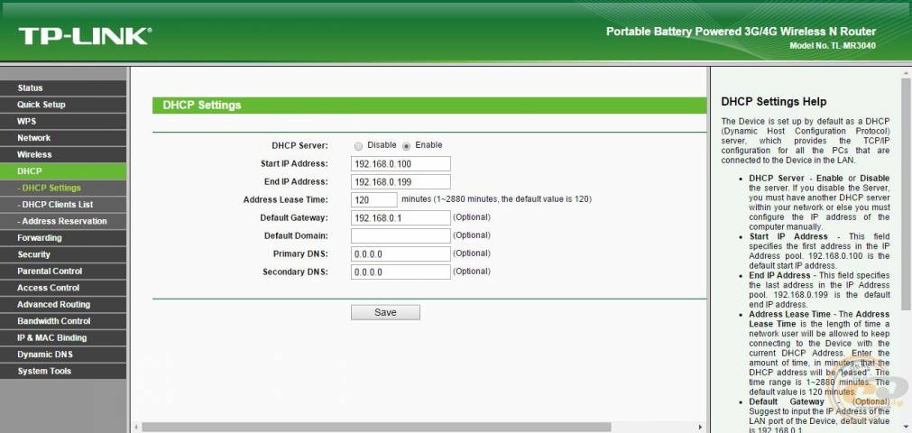 TP-LINK TL-MR3040 3G/4G