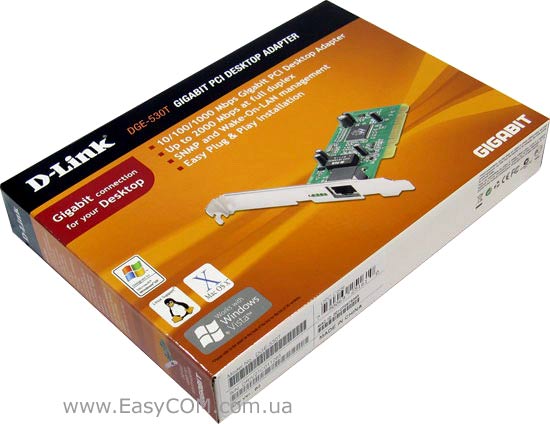 Обзор Gigabit Ethernet PCI-Адаптера D-Link DGE-530T, Страница 1.